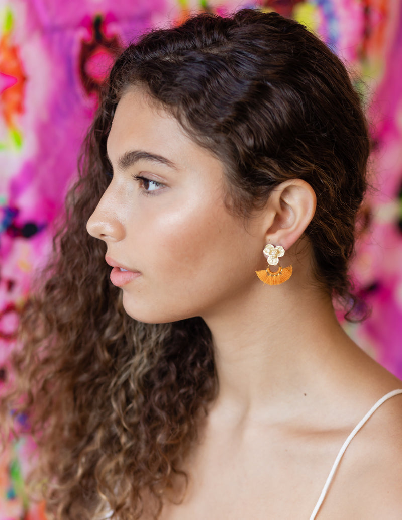 Amelia Flower Fringe Earring