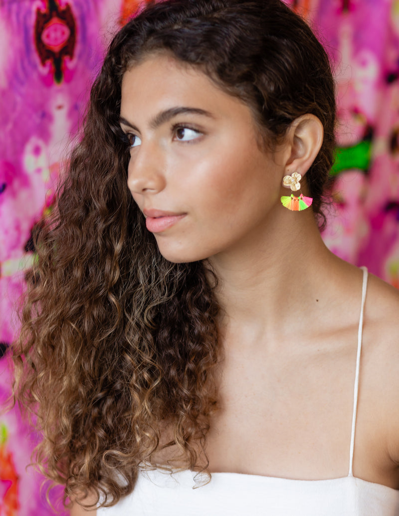 Amelia Flower Fringe Earring